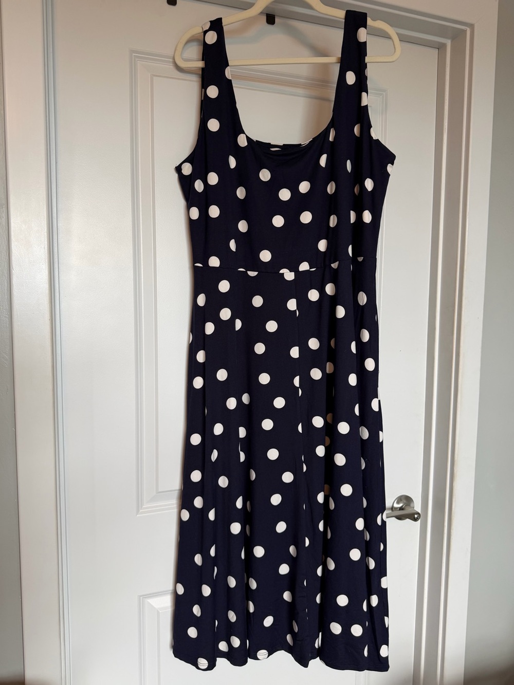 Nine Britton 2X Navy White Polka Dot Midi Dress NWT Stitch Fix